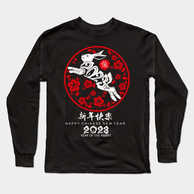 Year of The Rabbit Zodiac Horoscope - Happy New Year 2023 Long Sleeve T-Shirt by Gendon Design